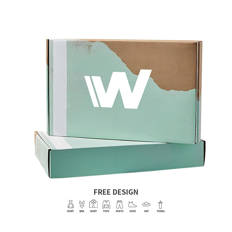 Teal Corrugated Vestimenta Packaging Pyxidas