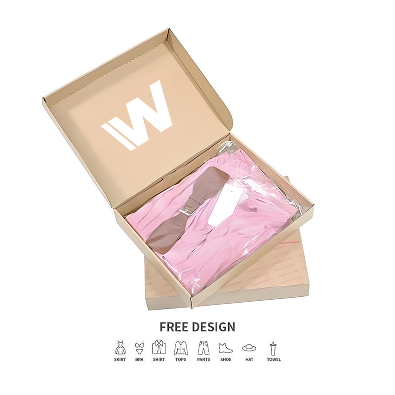 Brown Simple Corrugated Clothing Packaging Pyxidas