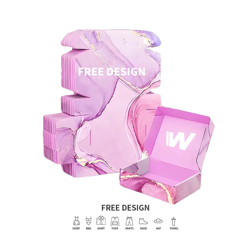 Purpura Marmor Corrugated Vestimenta Packaging Pyxidas