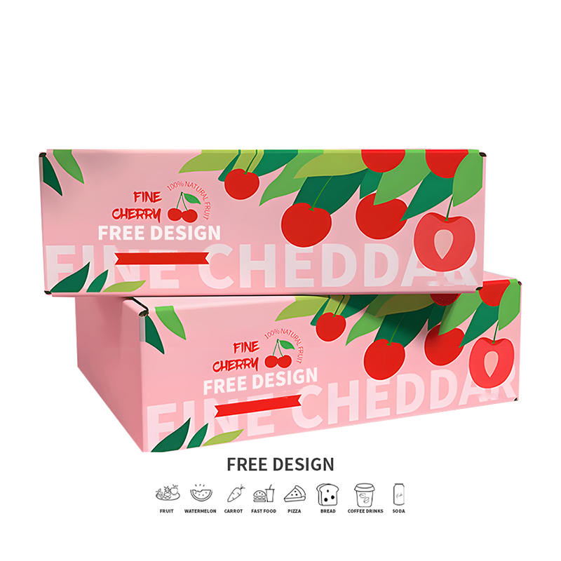 Corrugated Pink Background Cherry Packaging Boxes