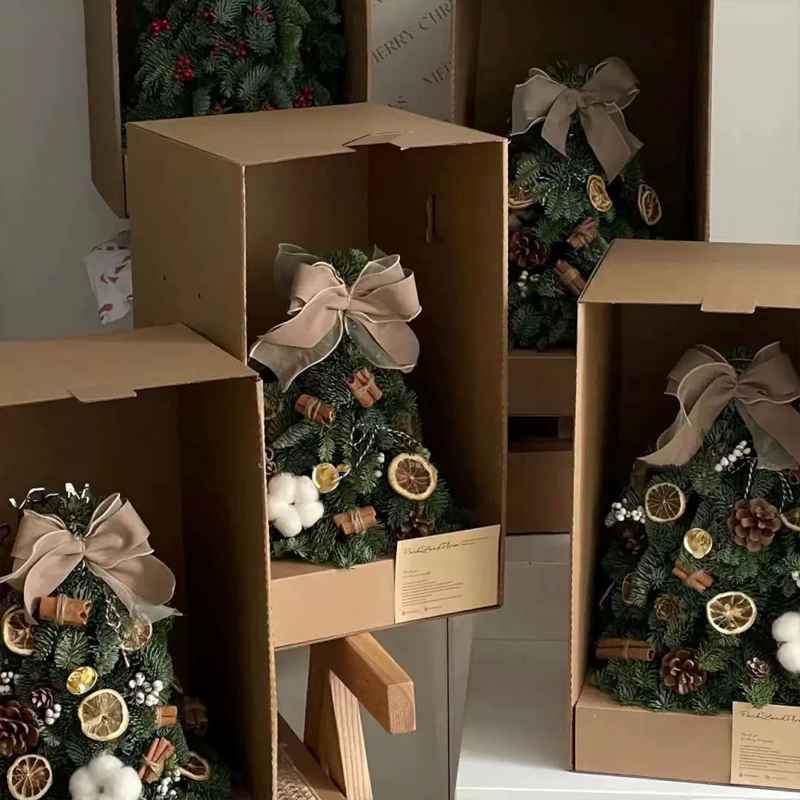 Uniform Brown Corrugated Flos Gift Pyxidas