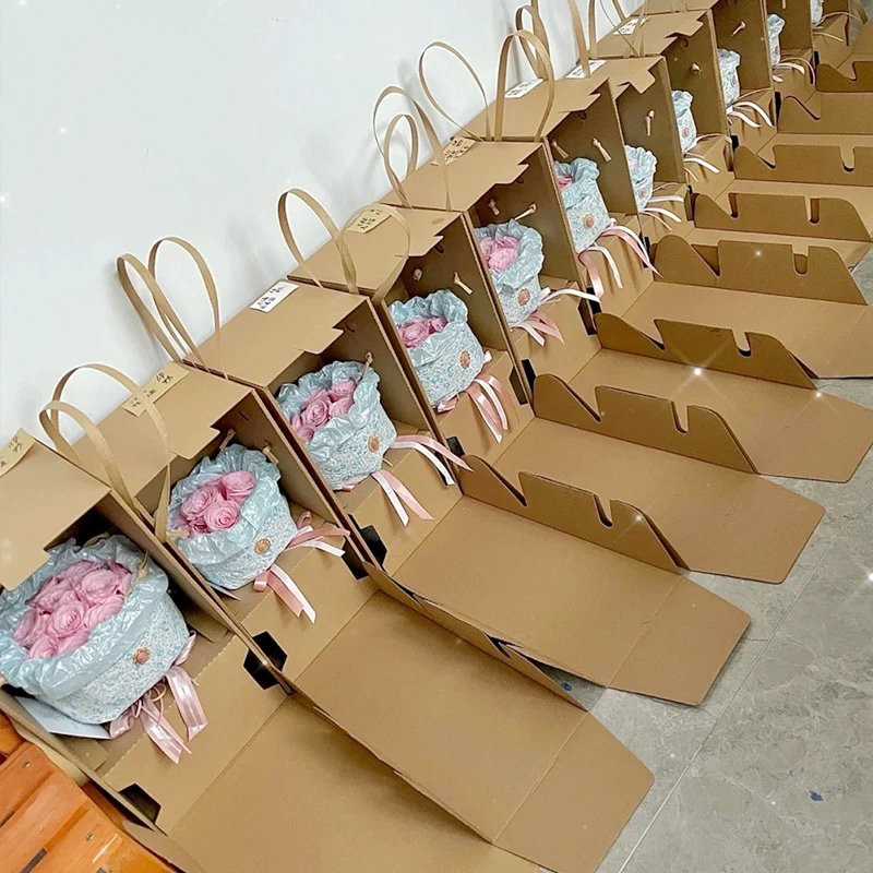 Uniform Brown Corrugated Flos Gift Pyxidas